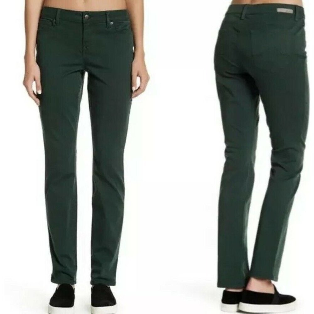 Level 99 31P Lily Skinny Straight Green Stretch